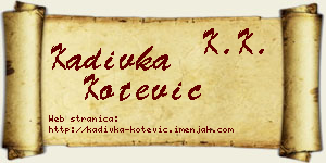 Kadivka Kotević vizit kartica
